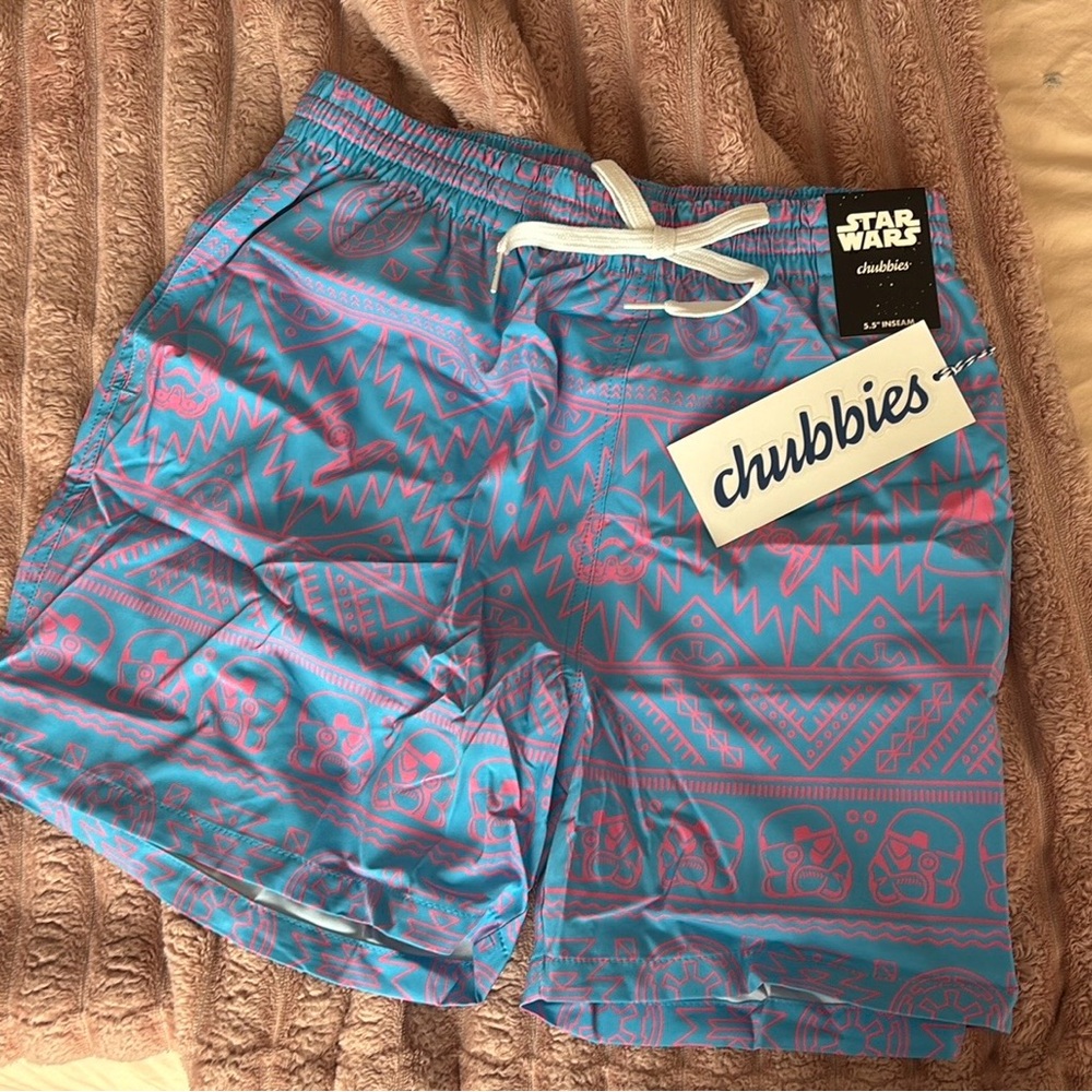 BRAND NEW Chubbies Star Wars swim trunks - Storm Trooper print
